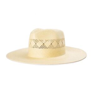 Brixton Natural Straw Wide-Brim Fedora Hat